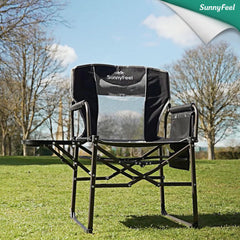 SunnyFeel camping directors chair pocket storage keeps keys and phone organized.