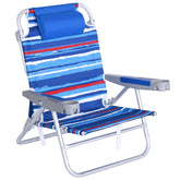SunnyFeel Extra Wide Low Beach Chair folded for easy transport.