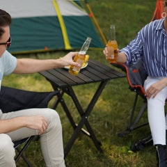 Sunnyfeel folding camping table open setup, quick to deploy for on-site meals or games.