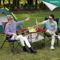 Sunnyfeel folding camping table demonstrates tool-free setup for fast assembly.