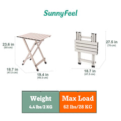 Sunnyfeel folding camping table two-person dining setup outdoors