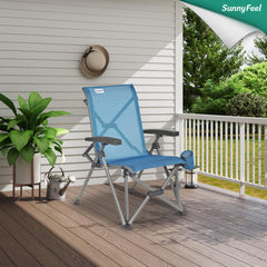 SunnyFeel heavy-duty folding camp chair highlights frame strength for 500lbs.