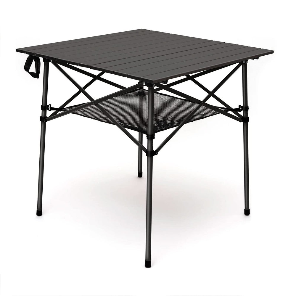SunnyFeel outdoor folding table rolled-top ready for quick picnics and setup