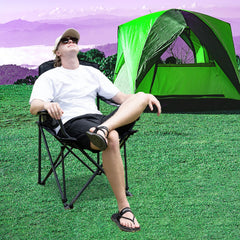 SUNNYFEEL oversized folding chair side view with sturdy frame and wide seat
