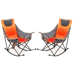 SunnyFeel oversized heated camping chair 2-pack folded for easy transport