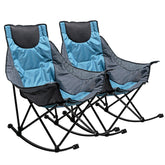 SunnyFeel rocking camping chair front view with padded seating for all-day comfort.