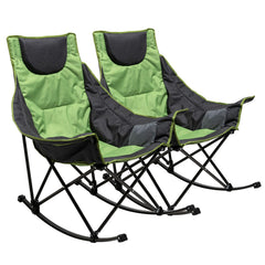 SunnyFeel rocking chair compact fold for easy transport on camping and outdoor events.