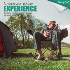 SunnyFeel high-back rocking chair supports relaxed lounging and breeze enjoyment.
