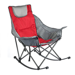 SunnyFeel rocking-chair padded-seat offers plush comfort for outdoor lounging.