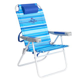 SunnyFeel tall folding beach chair front view highlights easy-entry design for tall users and seniors.