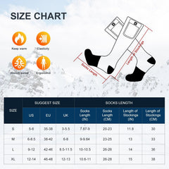 Sun Will heated socks front view showing targeted front foot and instep heating