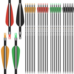 SUNYA Archery 24pcs arrows with 30-inch carbon shafts for practice