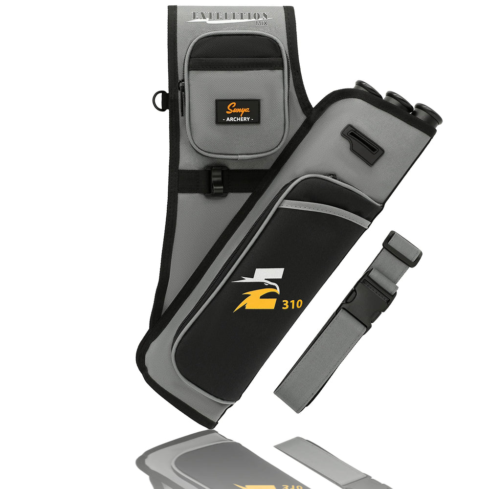 SUNYA Archery Hip Quiver with 3 arrow tubes for quick access on the range