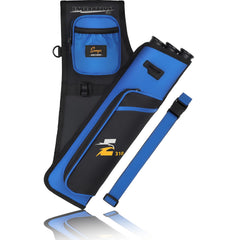 SUNYA archery hip quiver blue tubes provide quick arrow access during practice