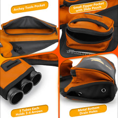 SUNYA Archery quiver orange color increases visibility during practice.