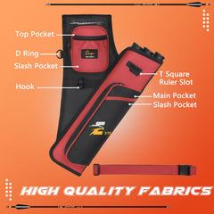 SUNYA Archery Hip Quiver T square slot keeps measurement tools within reach