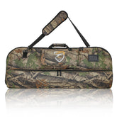 SUNYA compound bow case with MOLLE system in camo for organized gear transport.