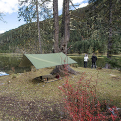 Sunyear waterproof 210D Oxford tarp protects gear during rain and snow
