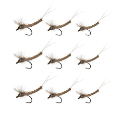 Suoliweng white winged mayfly dry fly resting on water for surface fishing