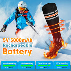 Suonncudst heated socks battery pocket closeup shows secure, removable power.