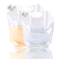 SUPANT collapsible water jug opened for camping, easy filling and pouring.