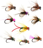 Superbe Flies 24-nymphs tungsten bead head assortment for trout—depth-rich sinking action.