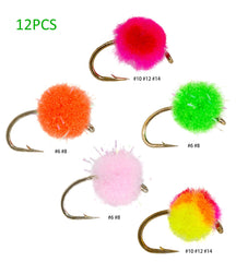 Superbe Flies egg fly assortment highlighted for catching steelhead and trout