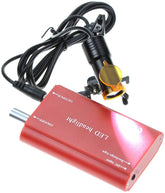 Superdental dental portable LED head light front view for clear procedural illumination.
