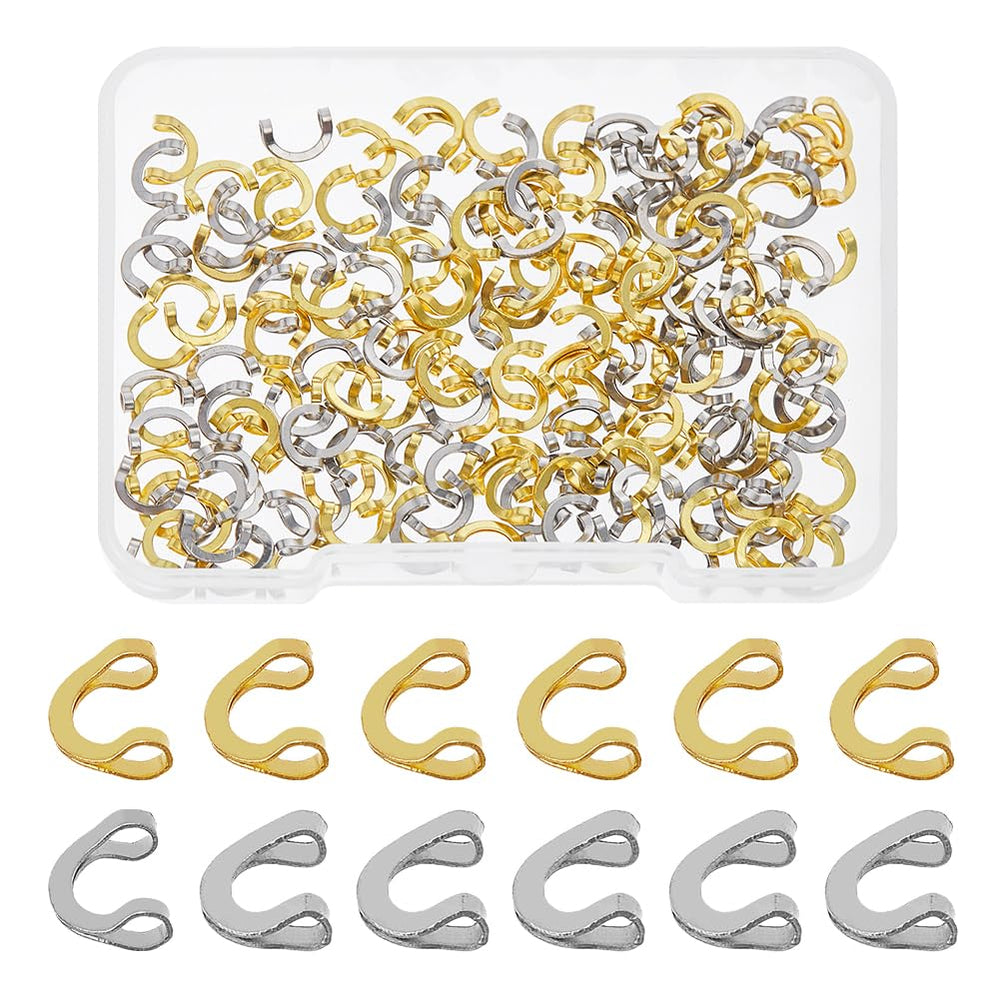 SUPERFINDINGS 200pcs U-shaped brass links in mixed colors for versatile lure building.