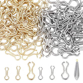 Golden stainless steel sinker eyelets set showing 16x5.5x1mm size