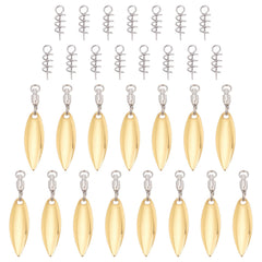 SUPERFINDINGS gold blade spinner close-up for bass lure making.