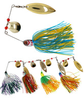 SUPERTHEO fishing lure set with plastic tackle box opened to reveal lures and accessories