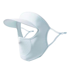 Surakey full face cover shields skin from sun during outdoor activities.