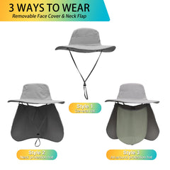 Surblue removable mesh face flap provides breathable protection during hikes.