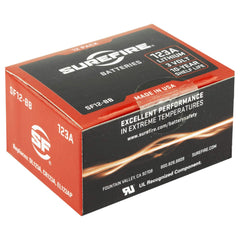 SureFire 123A lithium battery close-up highlighting high-performance energy.