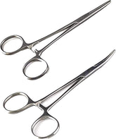 Surgical Online 2 piece 5 inch fishing forceps curved and straight on display