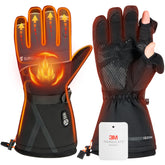 SURGOAL heated gloves black front view showing snug fit for winter activities