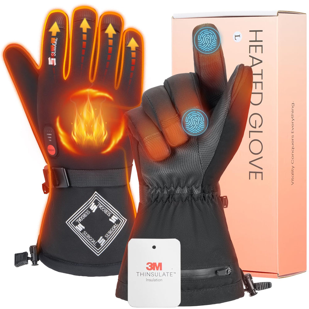 SURGOAL heated gloves front-view showcase compact warmth for winter activities