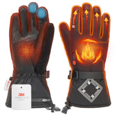 SURGOAL leather heated gloves show palm and finger heat for all-around warmth outdoors.