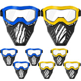Surper tactical mask yellow front view with eye protection and team color.