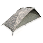 Surplus Raw Vintage ICS tent setup shows quick, one-person shelter in the field.