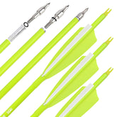 Surswolf carbon arrow 31-inch with yellow fluorescence feathers for visibility