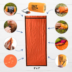 Survival Frog Tact Bivvy 2.0 stuff sack orange demonstrates portable shelter for emergencies