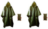 Survival General two ponchos pack folded pouch for compact emergency protection