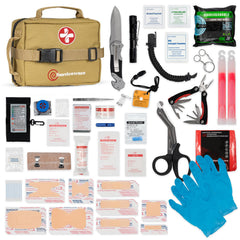 Surviveware 119 Pcs kit overview with organized pockets for quick access