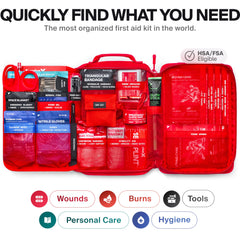 SurviveX large first-aid kit home organization with color-coded zones for fast response.