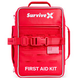 SurviveX Large Pro First Aid Kit front view for road-trip readiness.