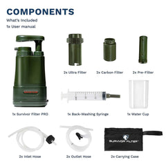 Survivor Filter PRO Extender replacement filters ready for trips