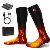 SVPRO heated socks front view showing cozy knit and integrated heating elements for outdoor warmth.