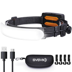 svsviio headlamp front view highlights 1500 lumen brightness for nighttime hikes